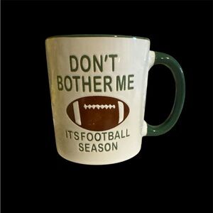 Green and White Football Season Mug NWOT